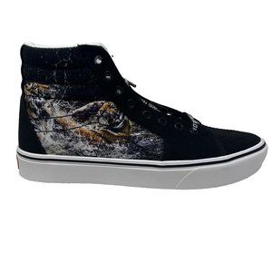Vans Sk8 Hi Comfycush women's 9.5 Discovery Project Tigers Black